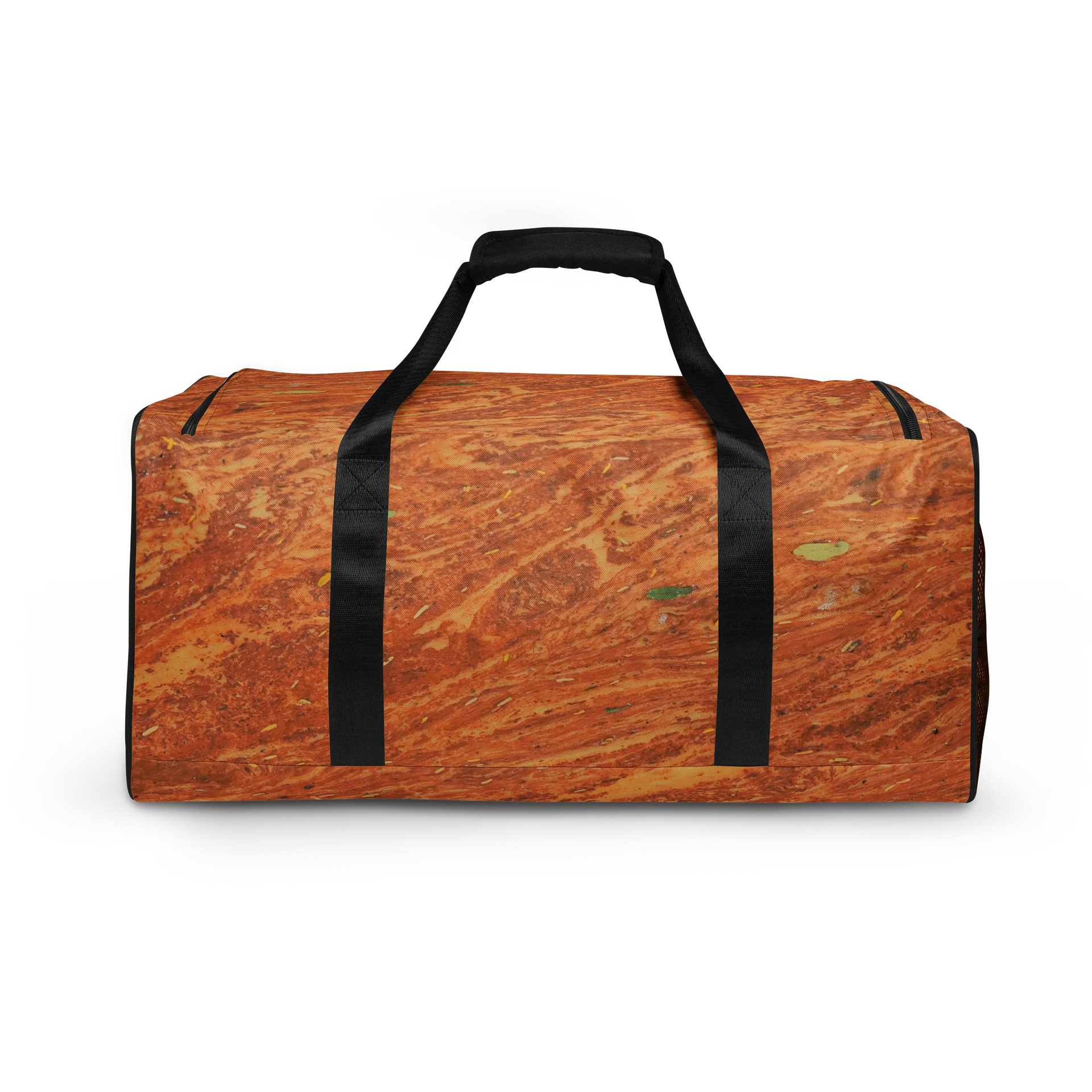 Terracotta Tea — All-Over Print Warm Rust & Leaf Duffle Bag product image (4)