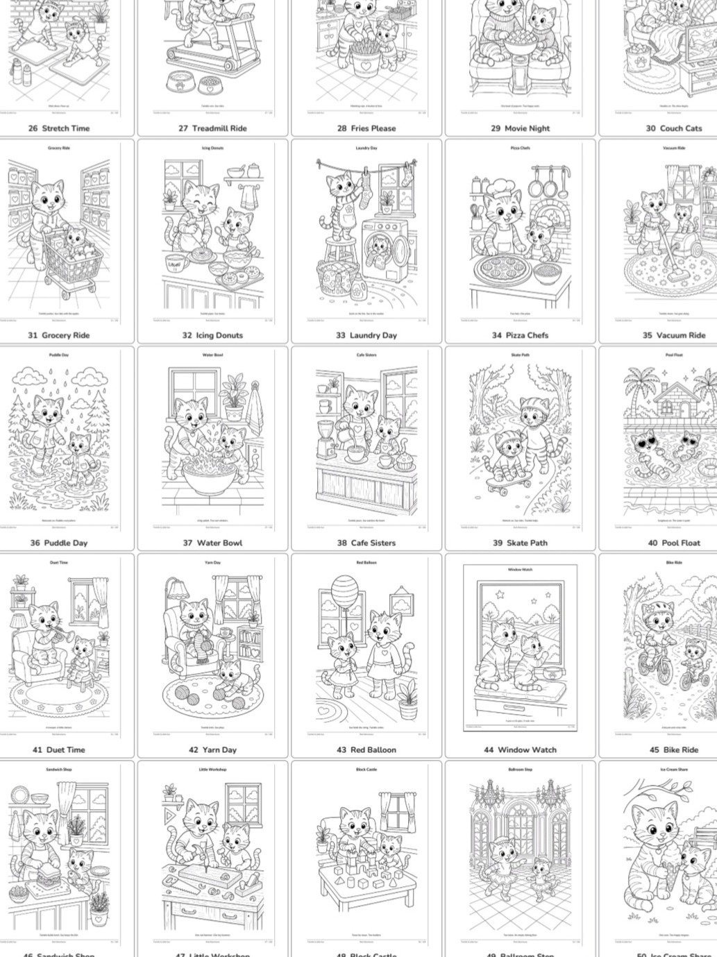 Medium pack Vol 1 (50 Printable Coloring Pages) Twinkle & Little Sue product image (4)