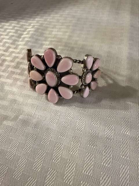Artisan Pink Conch Shell "Sunset Glow" Triple-Shank Cuff Bracelet product image (1)
