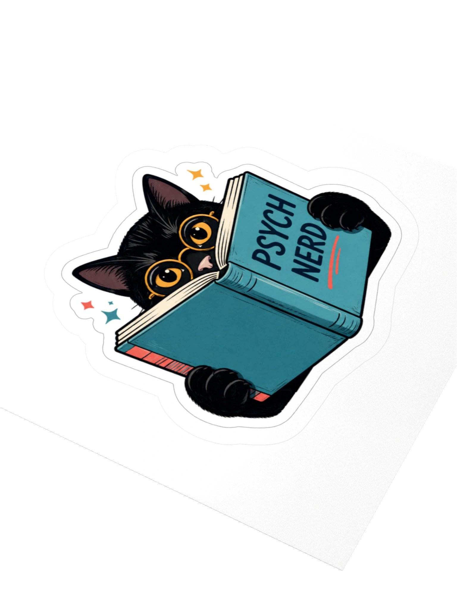 Psych Nerd Reading Cat Sticker product image (3)