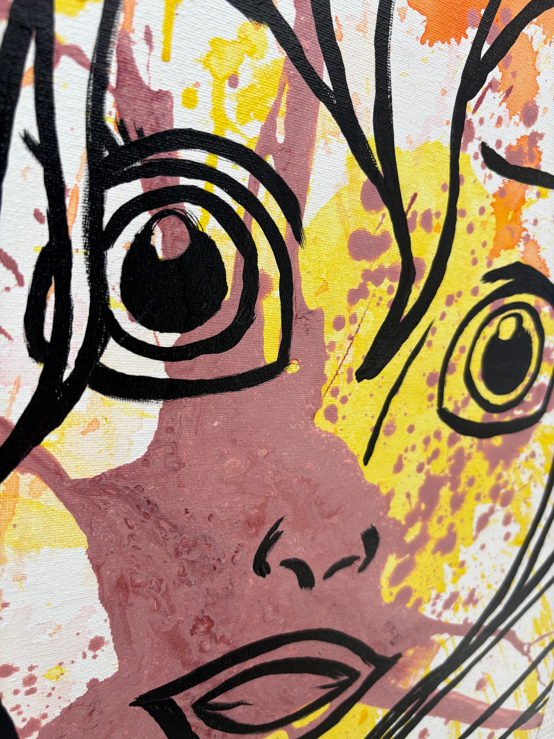 Hand painted 16x20 Mermaid Abstract Face Splatter product image (5)