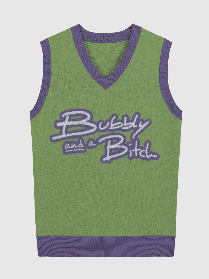 Bubbly and a B*tch (lg. lined design, violet+blue+green) knitwear vest product image (1)