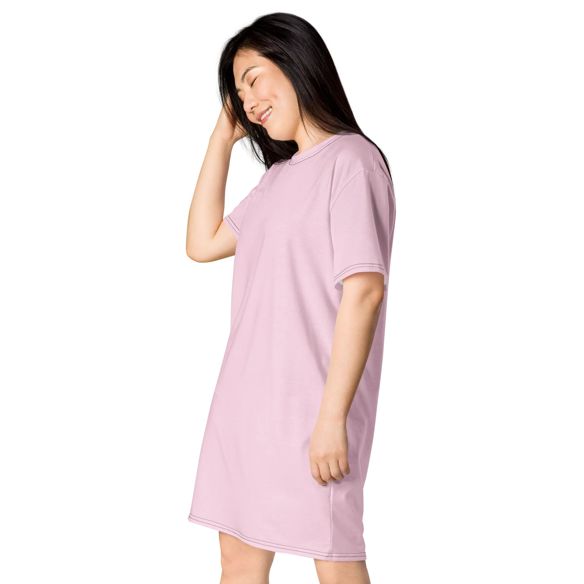 Oversized T-Shirt Dress - Playful Pig Pink, Sizes 2XS-6XL product image (3)