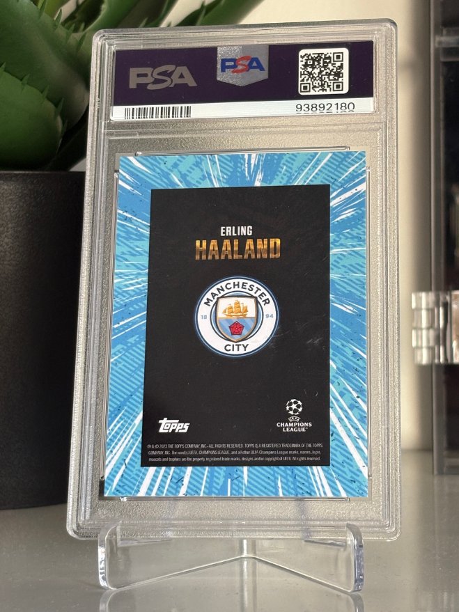 Erling Haaland 2023-24 Topps Gold UCC Elite-Blue /49 PSA 10 product image (3)