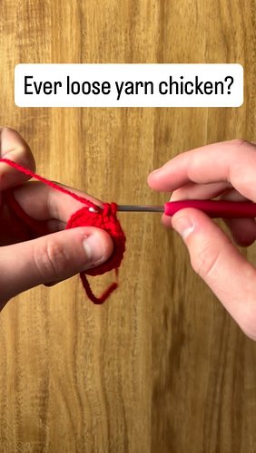 Ever lost yarn chicken? 🧶🐔
No worries. Here’s a quick way to join a new strand and keep your project going like nothing happe...