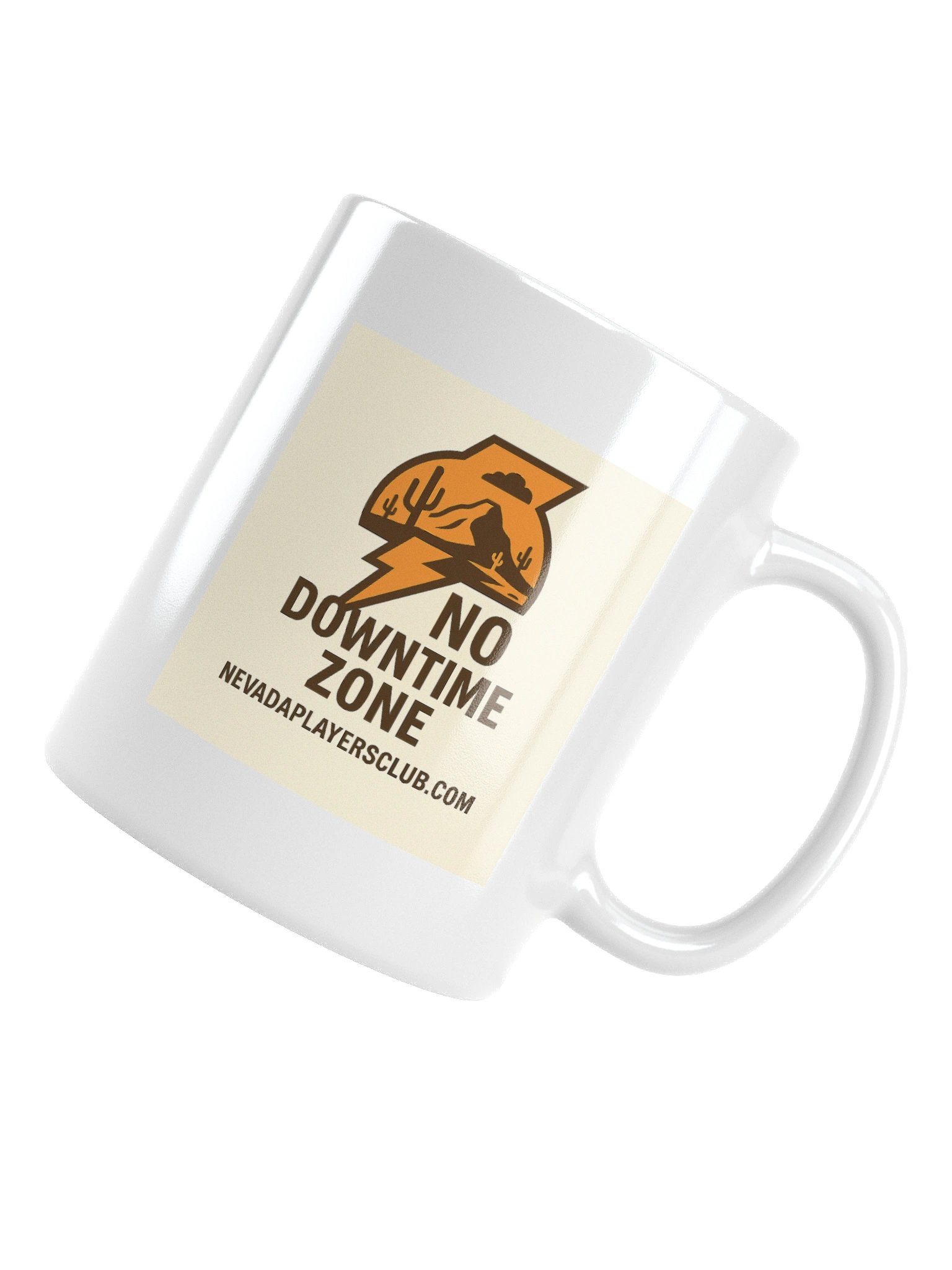 White "No Downtime Zone Mug" for Nevada Players product image (5)