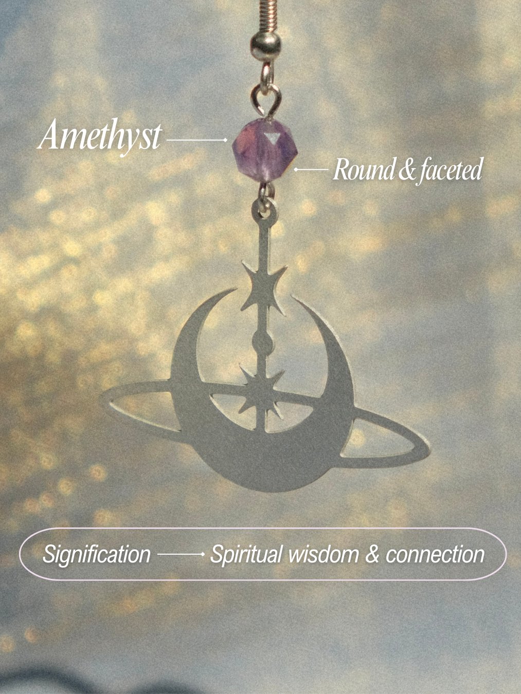 Amethyst Saturn Earrings product image (3)