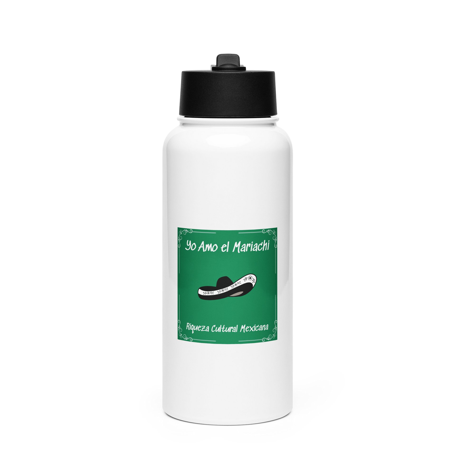 MARIACHI MEXICO Stainless Steel Water Bottle with a Straw Lid product image (1)