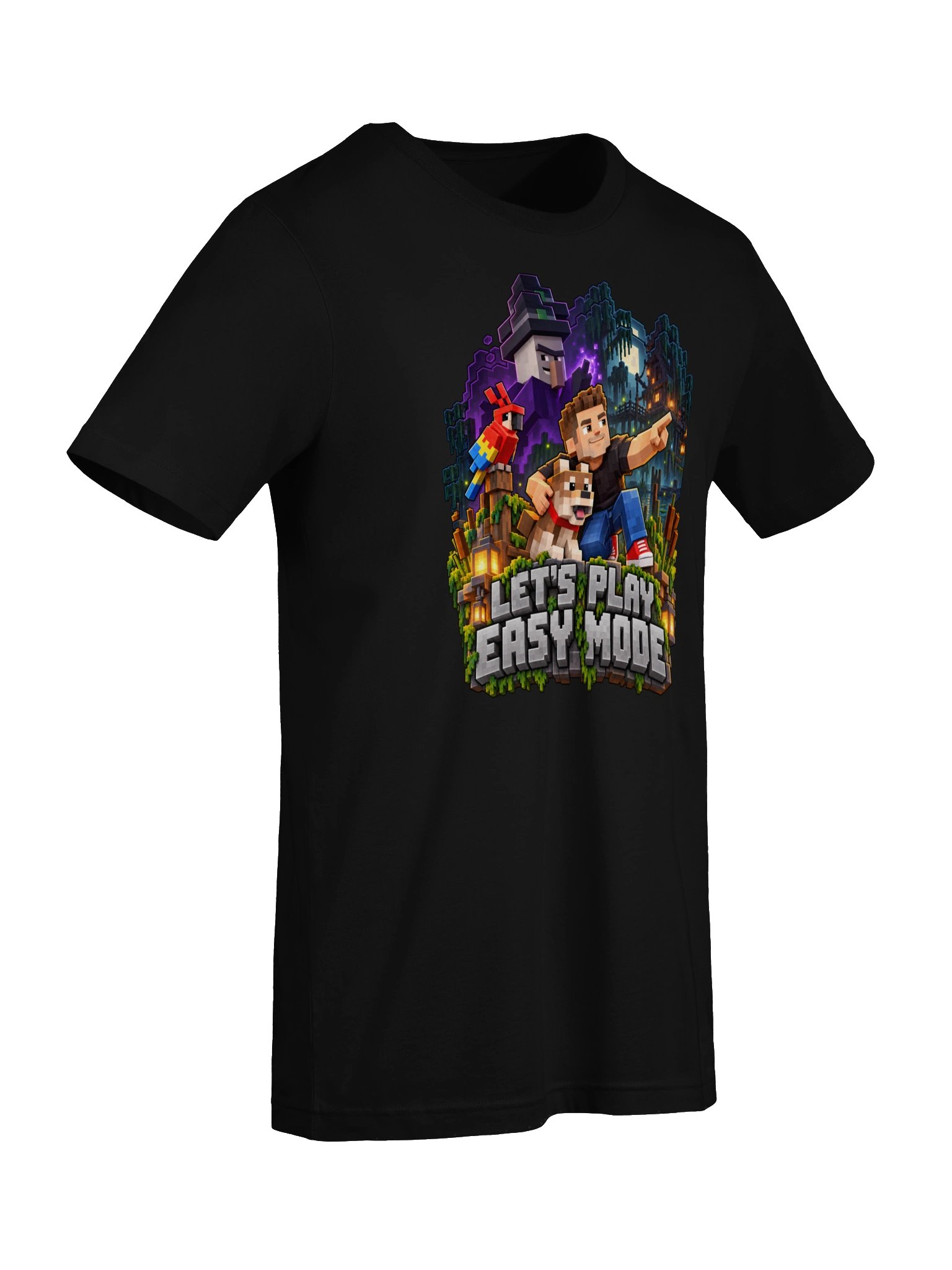 Let’s Play Easy Mode: Block World Adventure Tee - Black product image (9)
