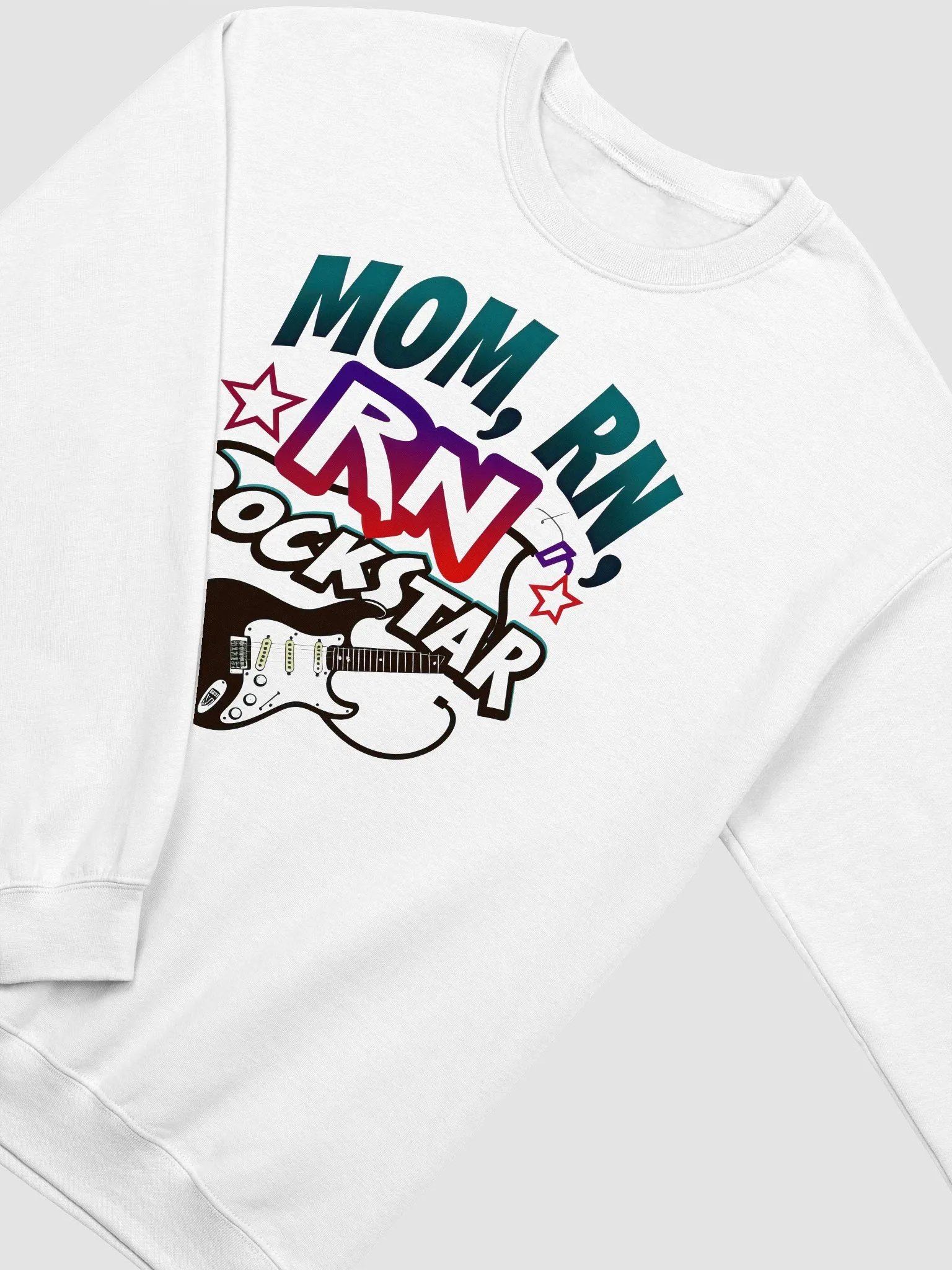 Rockstar, mom, Nurse Illustration Crewneck Sweatshirt product image (9)
