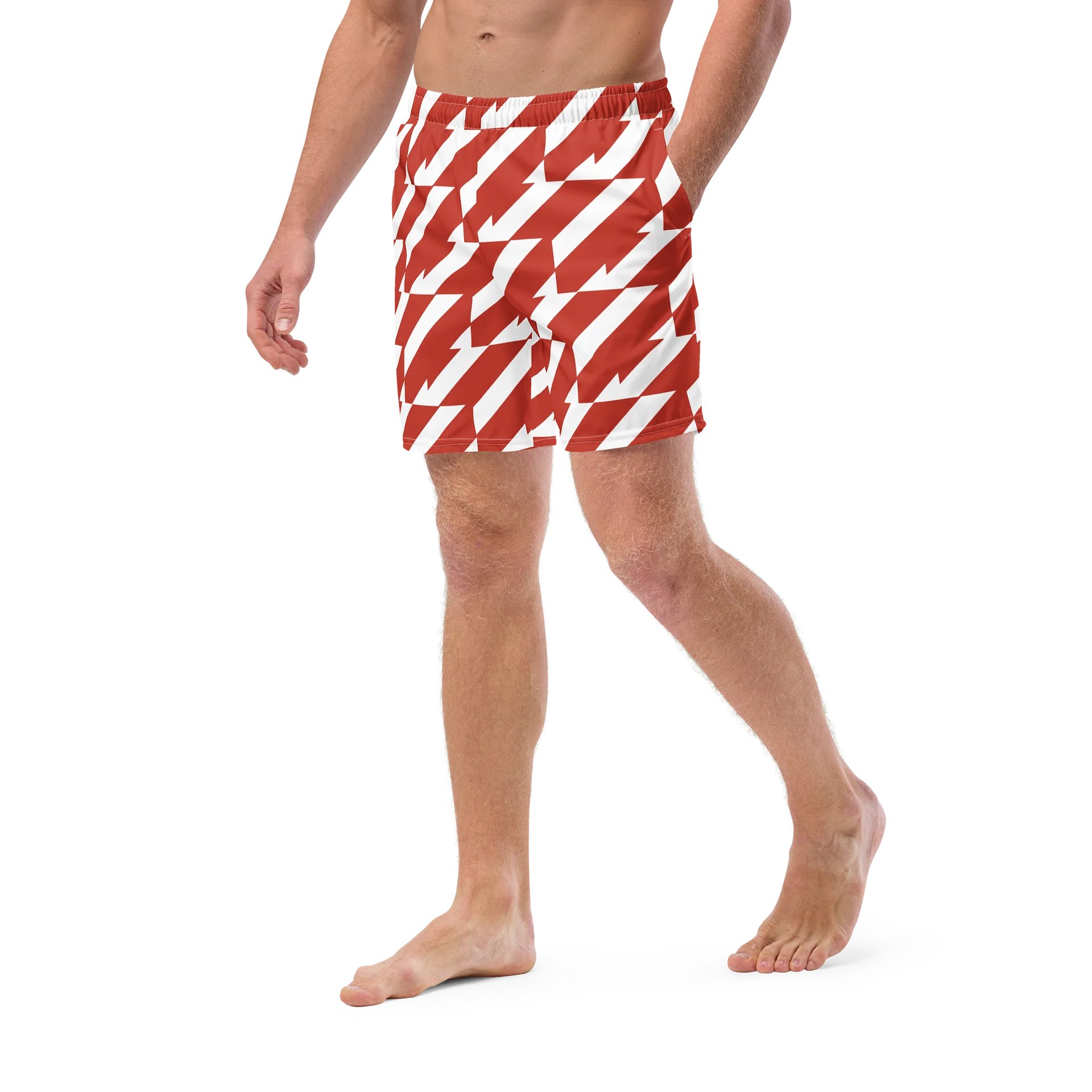 Red & White Men's Swim Trunks product image (6)
