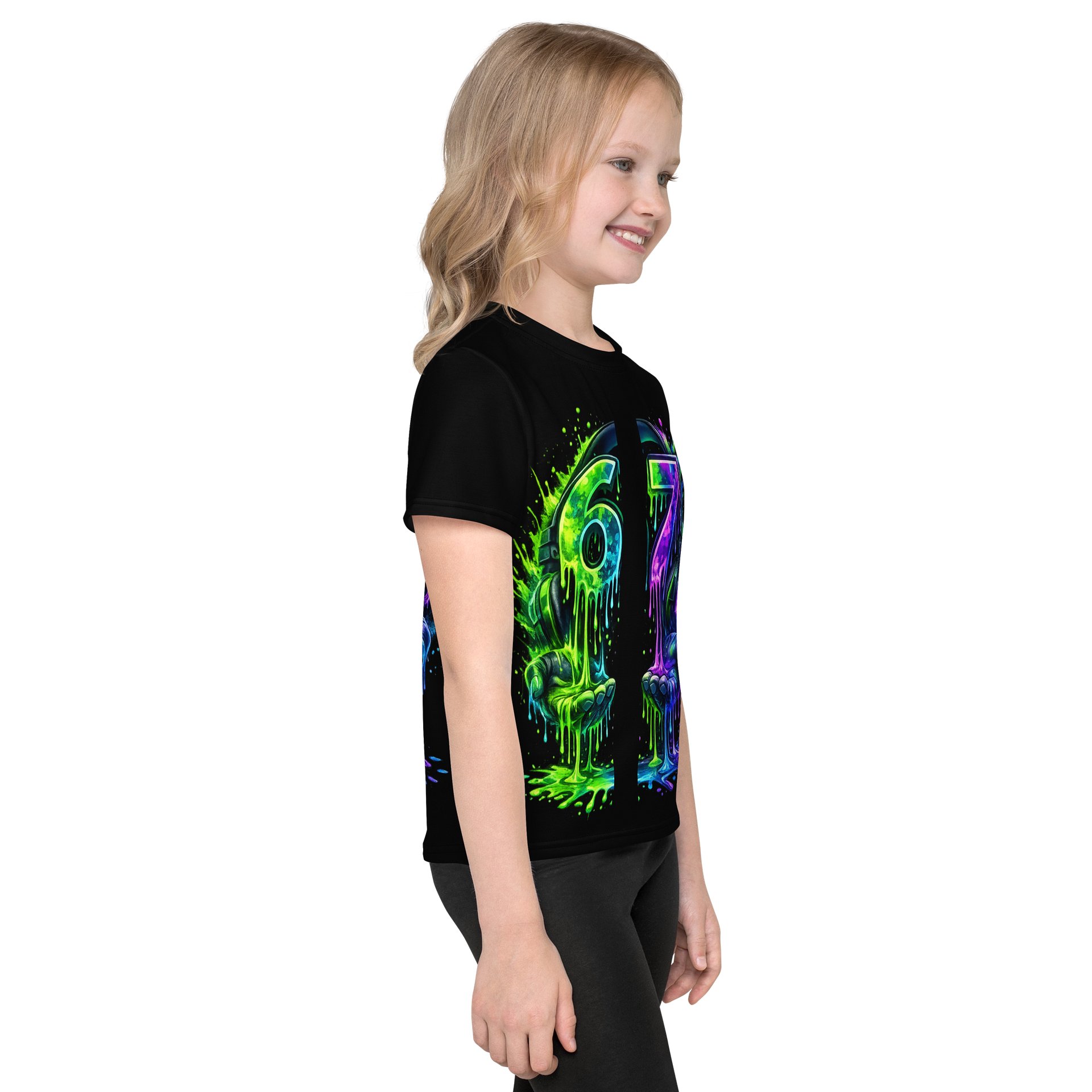 Neon Drip 67 Kids Tee product image (4)