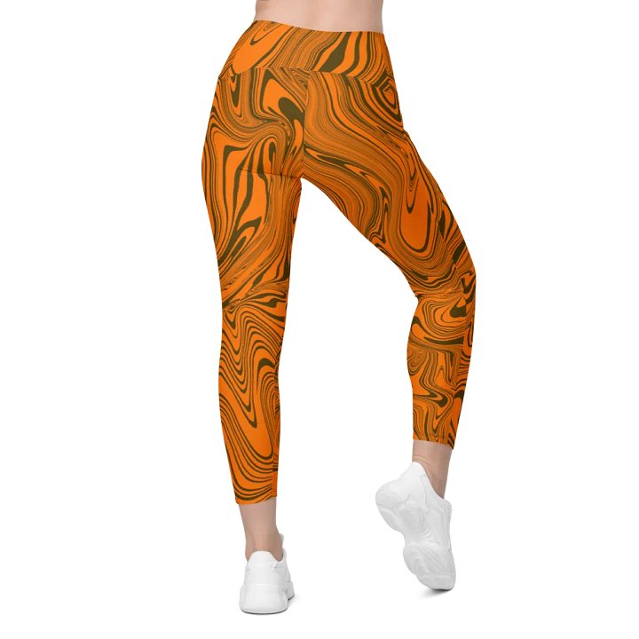 Leggings with Pockets - Abstract Orange Swirls product image (2)