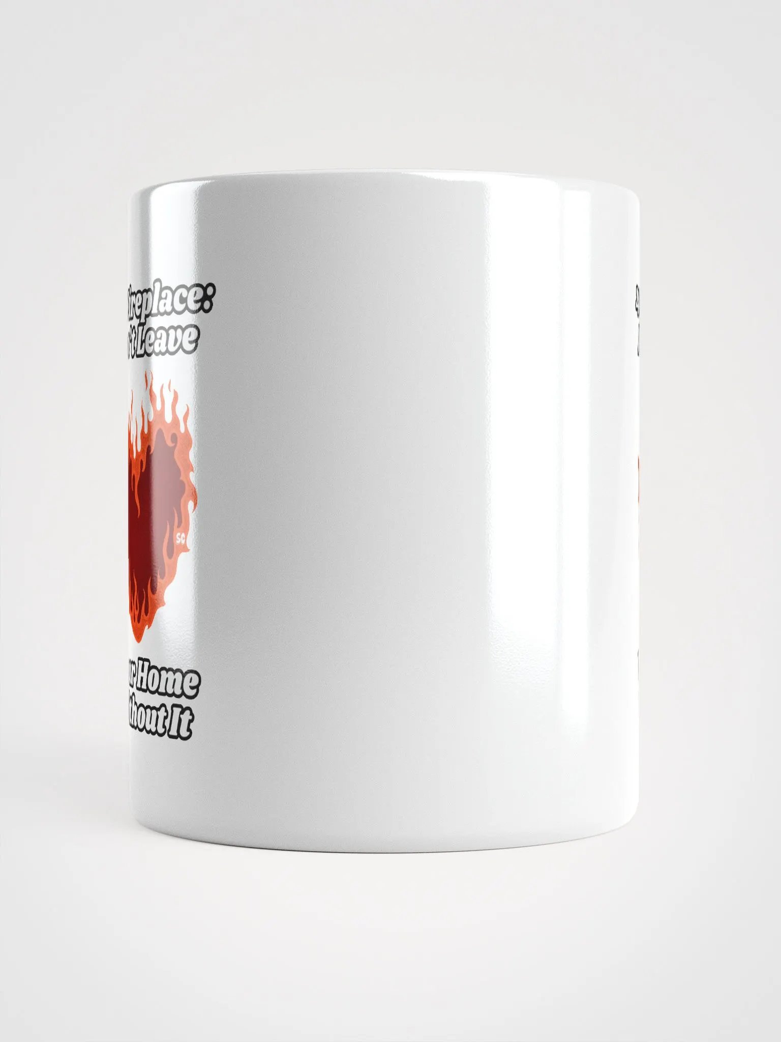 Flaming Heart - 4K Fireplace: Don't Leave Your Home Without It | White Glossy Mug product image (5)