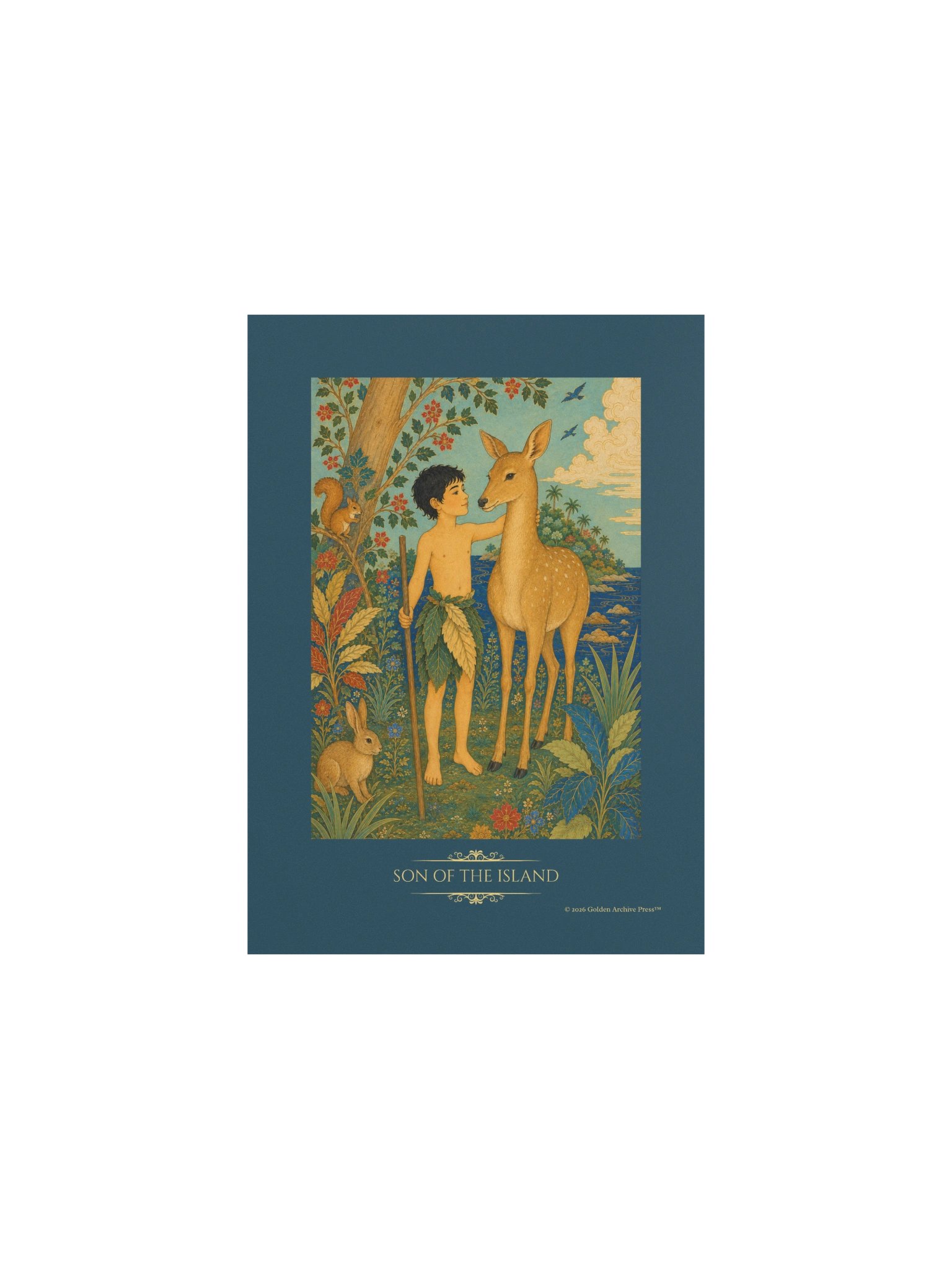 Son of the Island — Miniature Art Print (Child and Gazelle) product image (1)