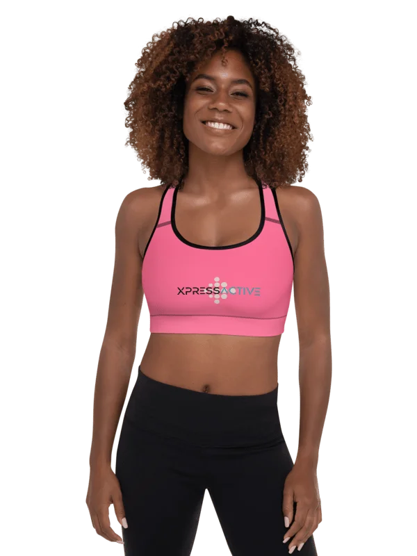 XPRESSACTIVE Pink All-Over Print Padded Sports Bra product image (2)