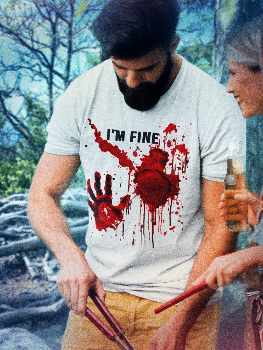 I'm Fine Bloody Shirt Blood Stained Halloween Tee product image (17)