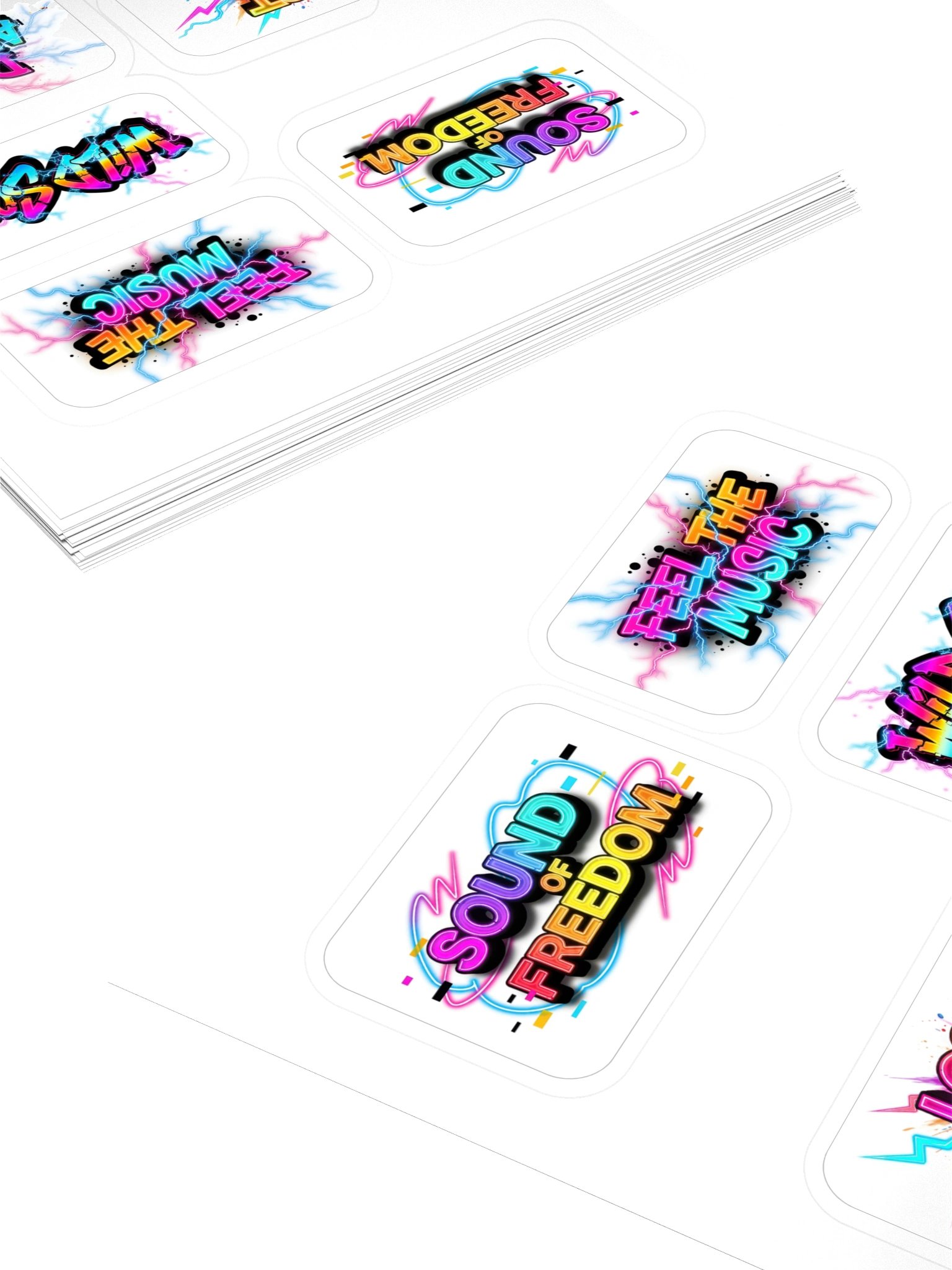 Neon Music Dance Kiss Cut Stickers Set product image (4)