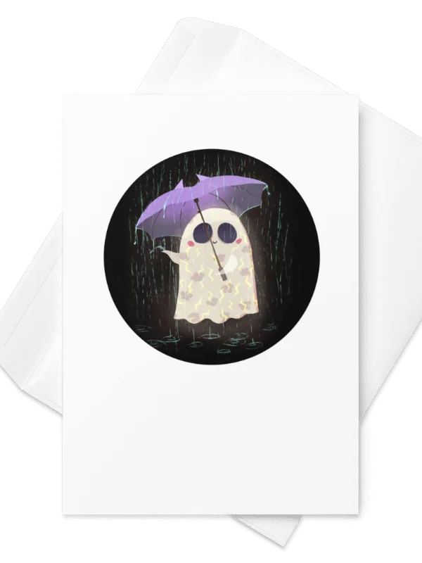Little Ghost in the Rain - Greeting Card product image (2)