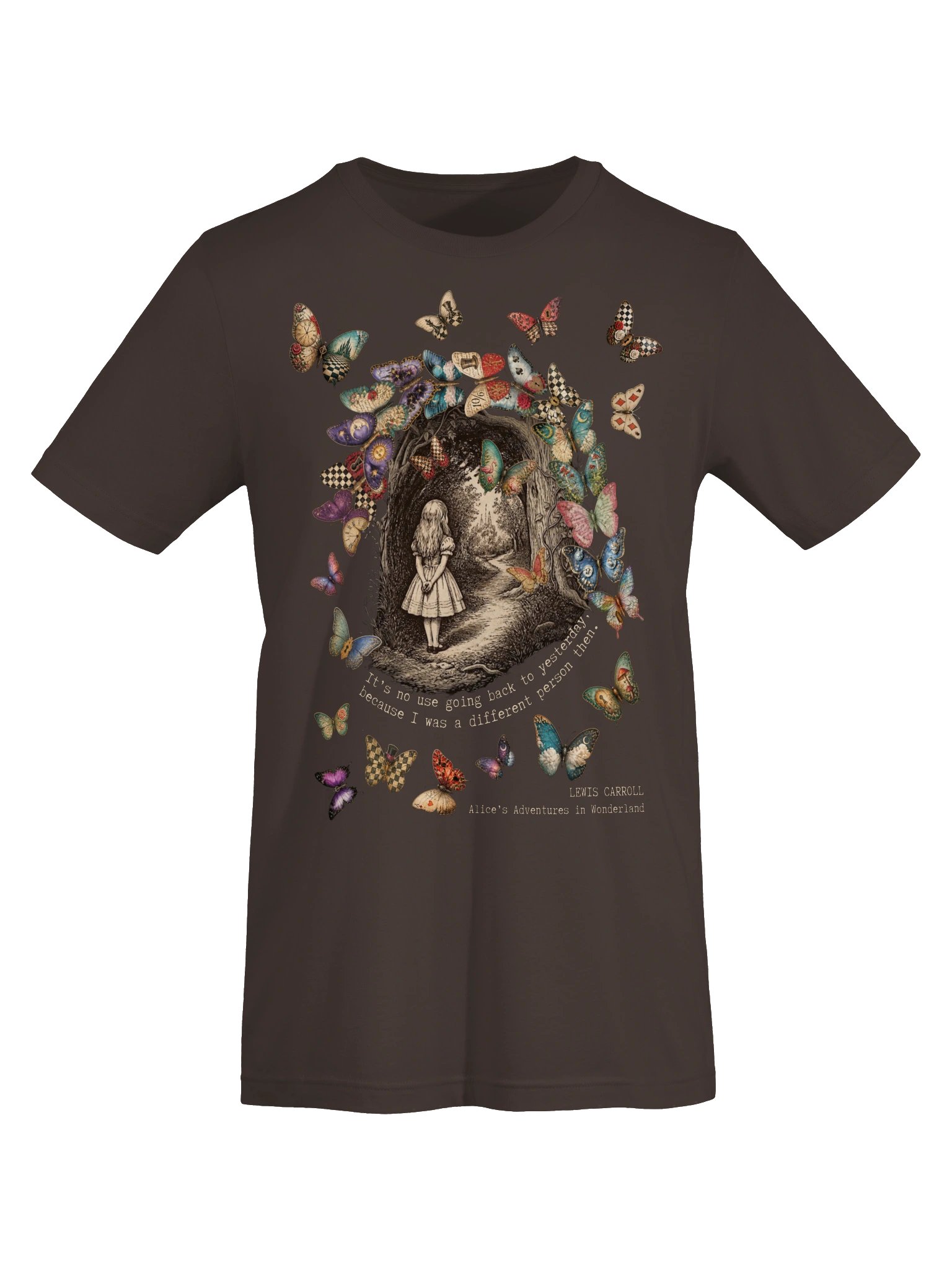 Alice Wonderland Shirt, Lewis Carroll Quote, Surreal Storybook Butterfly Graphic Tee product image (6)