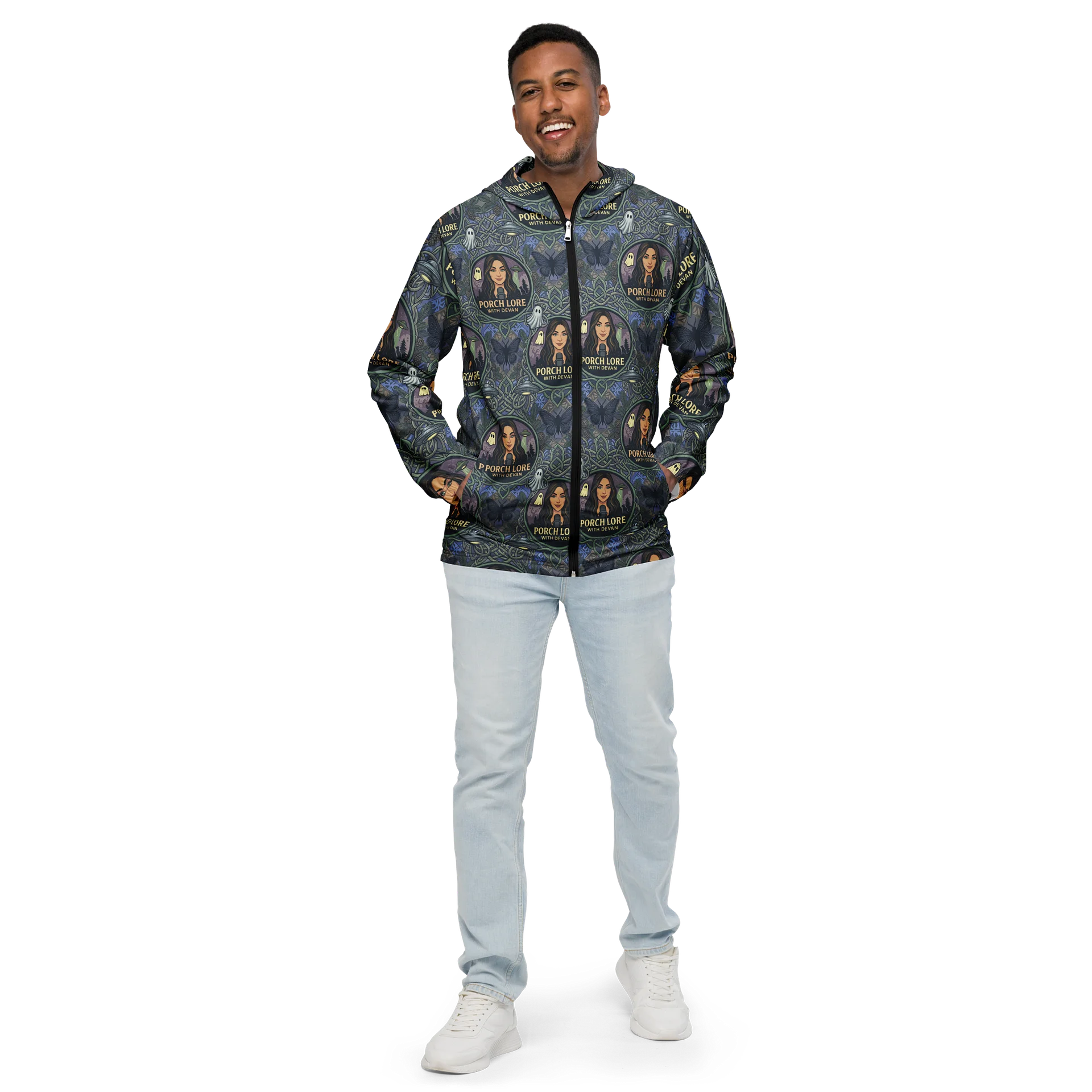 PORCH LORE DEVAN PERIWINKLE MOTH WINDBREAKER JACKET product image (1)