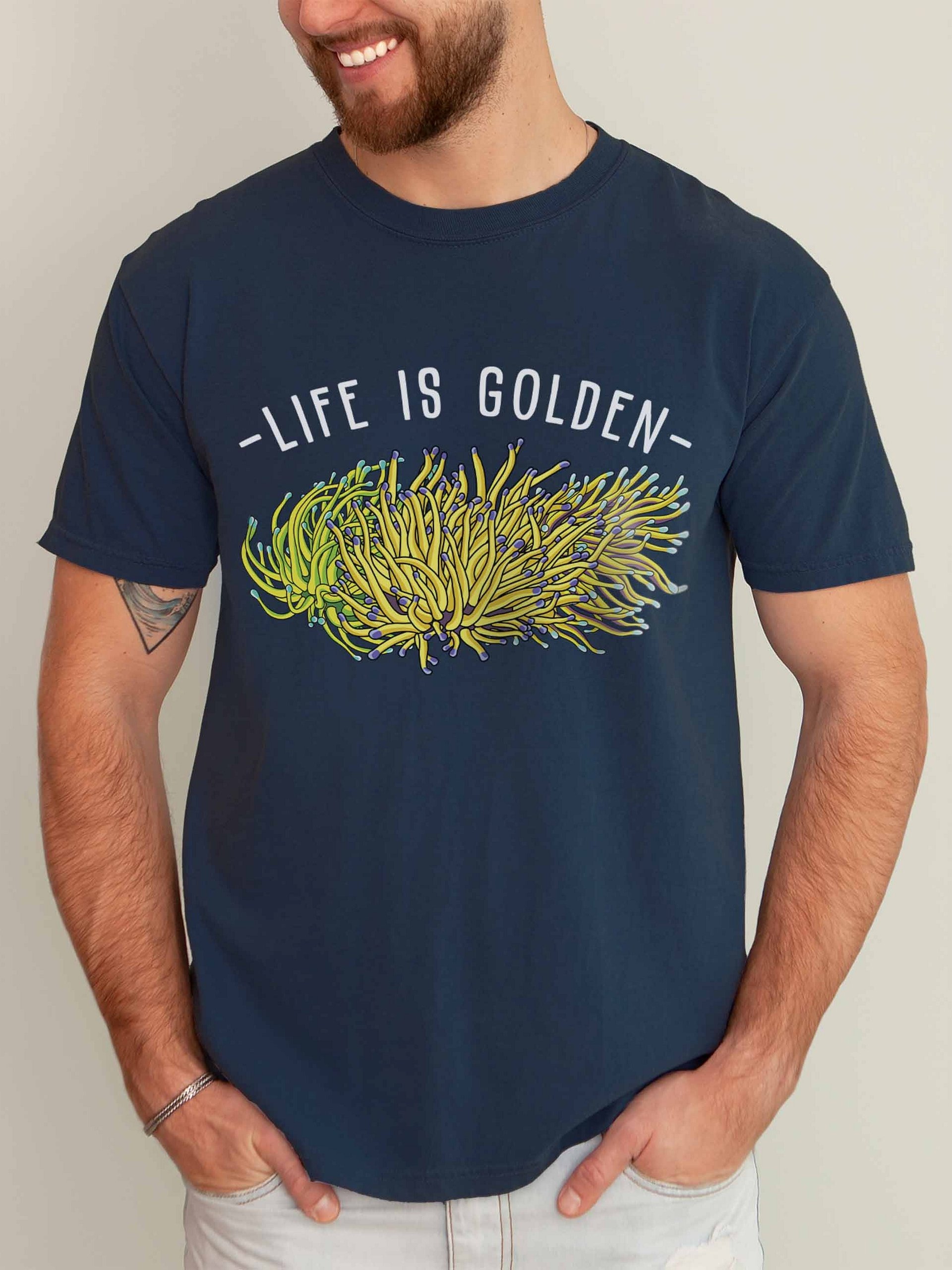 Life Is Golden Torch Corals T-Shirt for Reef Aquarium Lovers product image (2)