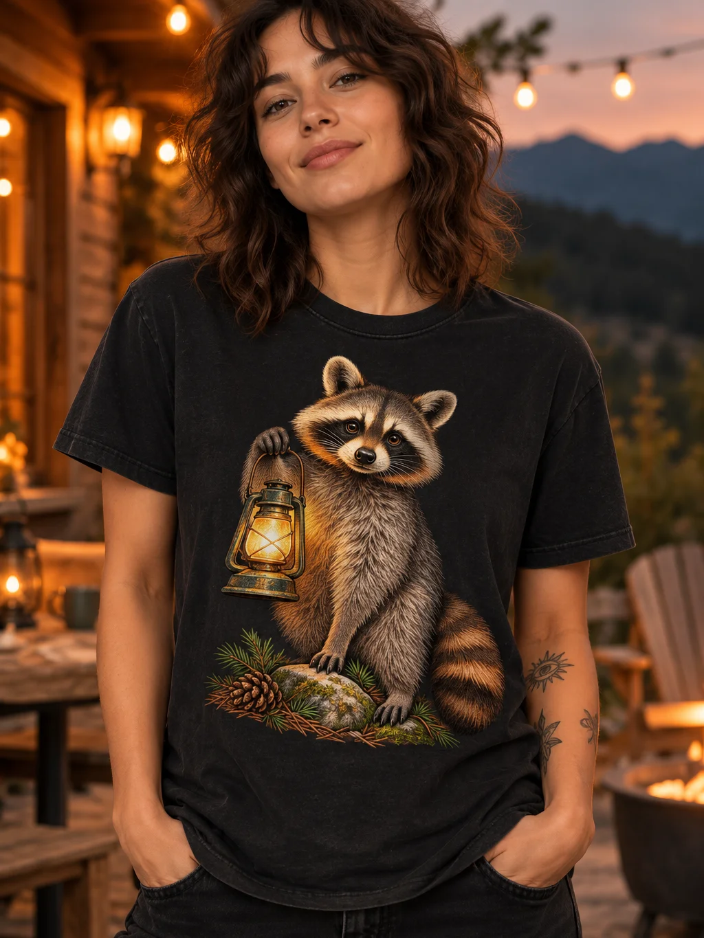 Lantern Glow Raccoon Tee product image (2)