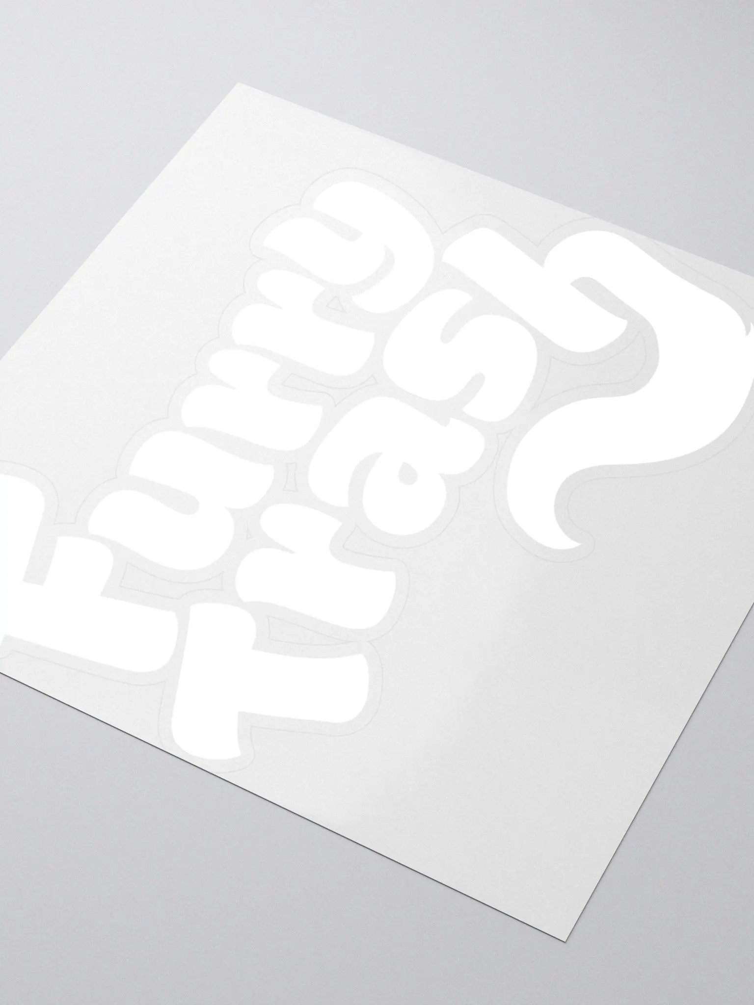 Furry Trash Sticker – Bubble Logo (White) product image (3)