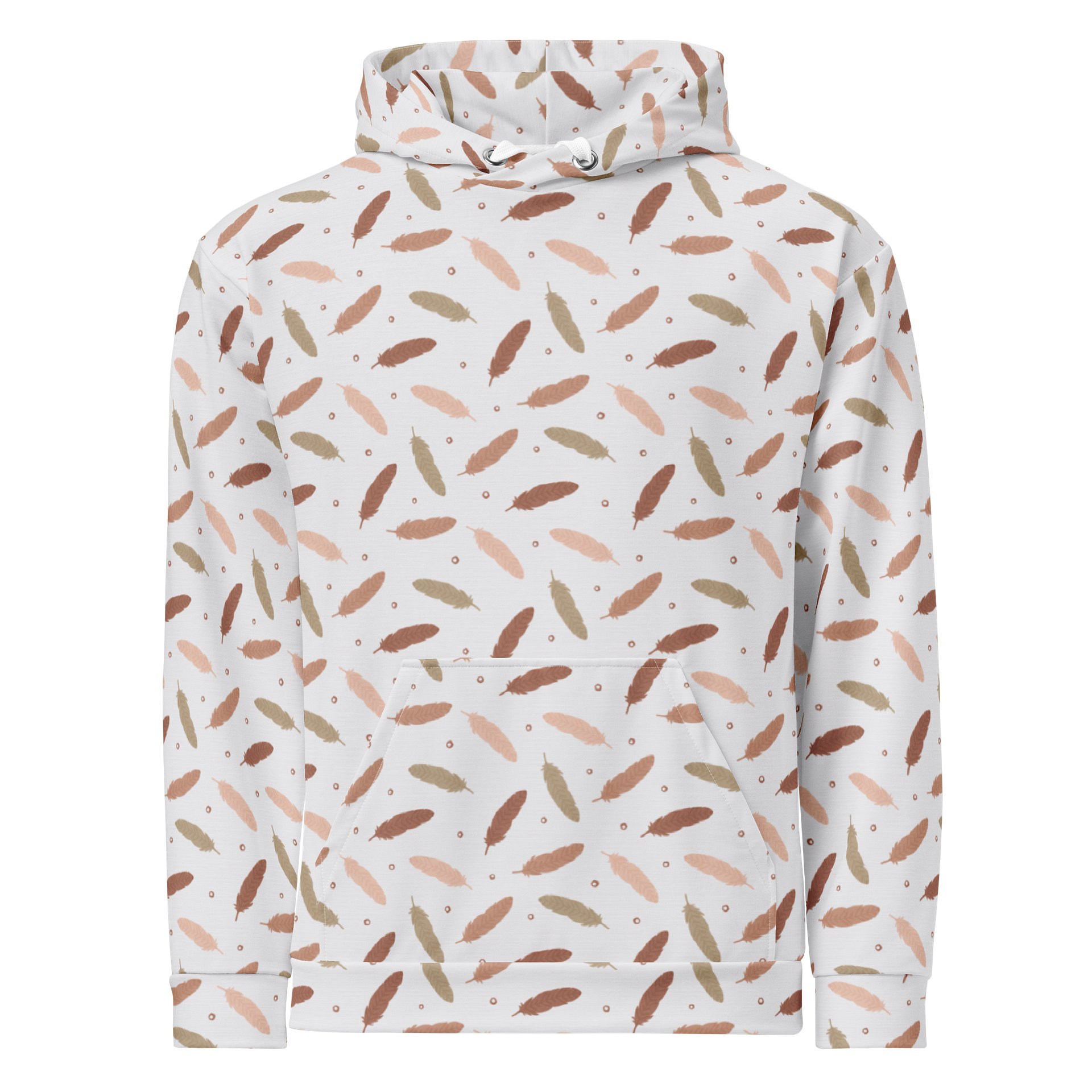 Mocha Mousse Feathers Recycled Unisex Hoodie product image (1)