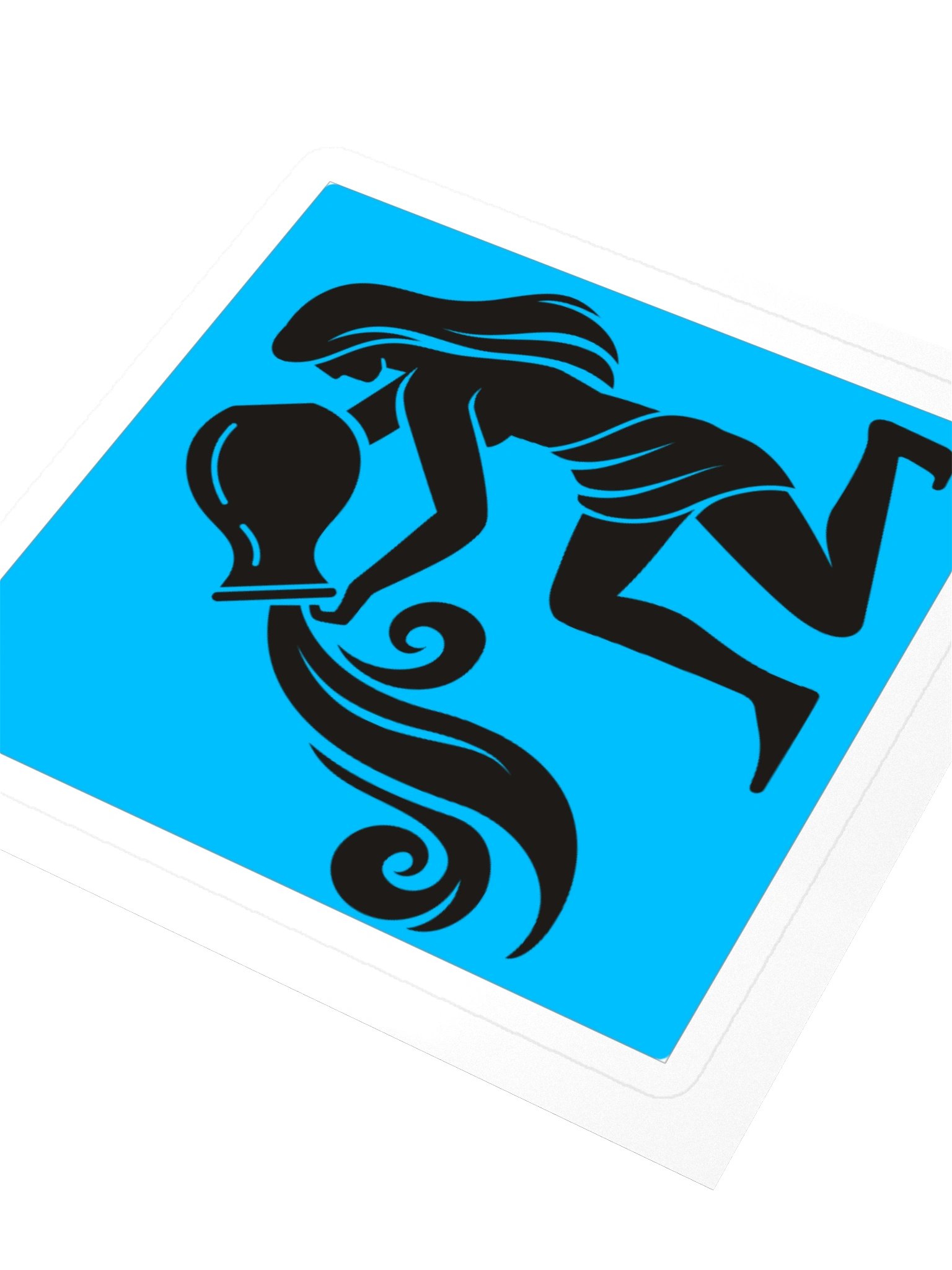Kneeling Woman Water Jug Silhouette Sticker product image (3)