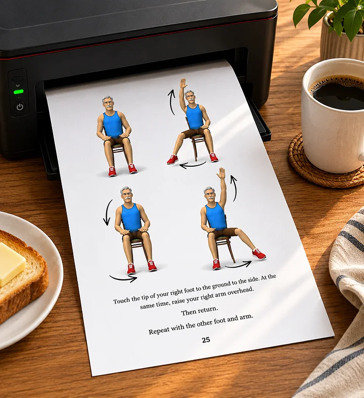 Printable Chair Tai Chi Workout for Belly Fat Loss (Seniors & Beginners) product image (2)
