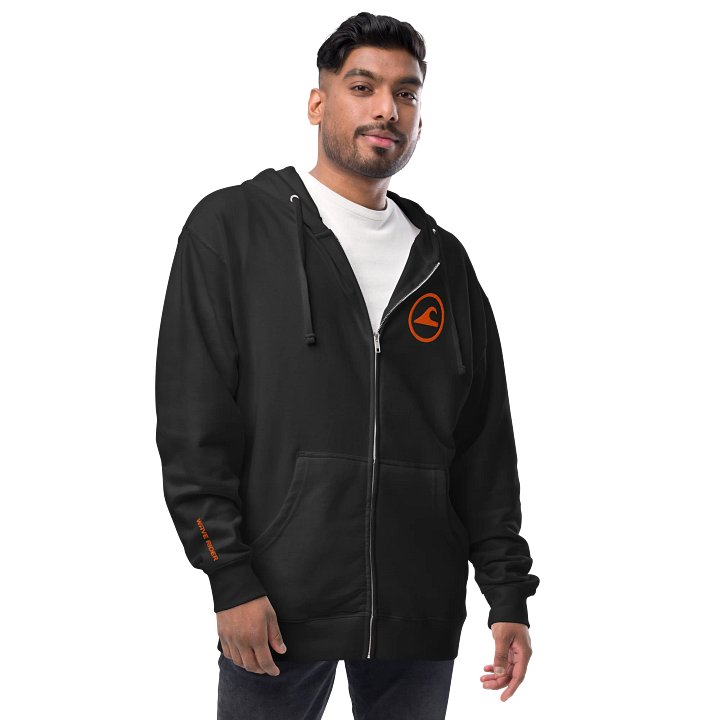 Embroidered Wave Rider Fleece Zip-Up Hoodie (Citrus) product image (2)