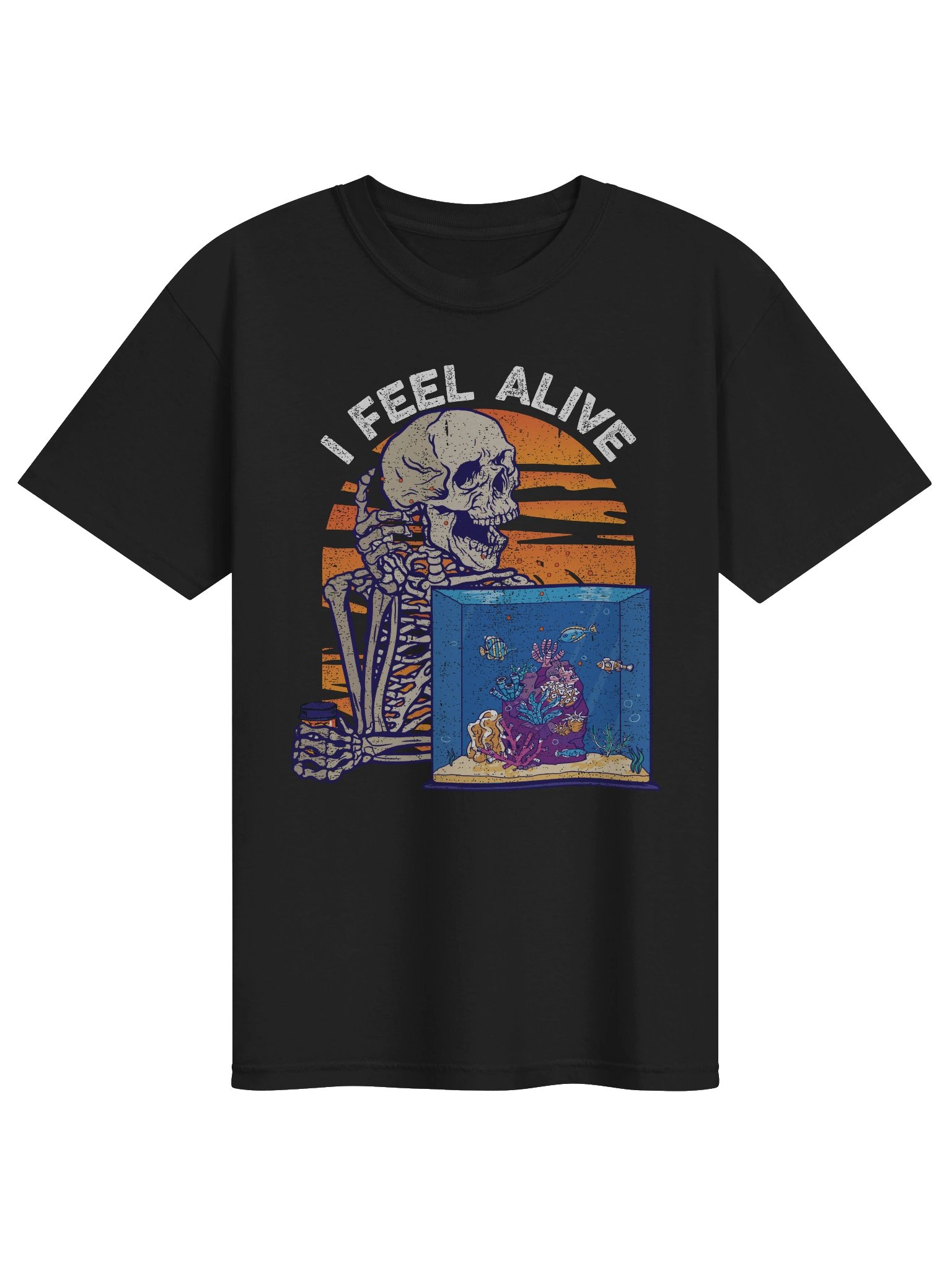I Feel Alive Reef Tank Shirt – Saltwater Aquarium Skeleton Graphic Tee for Reef Hobbyists product image (5)