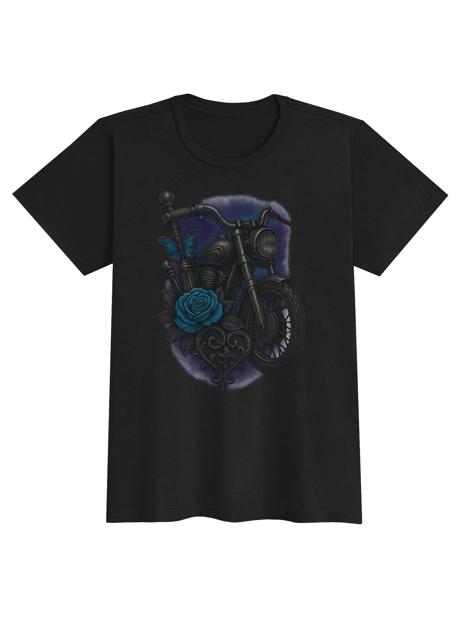 Throttle & Iron “Blue Rose Moto” Tee product image (2)