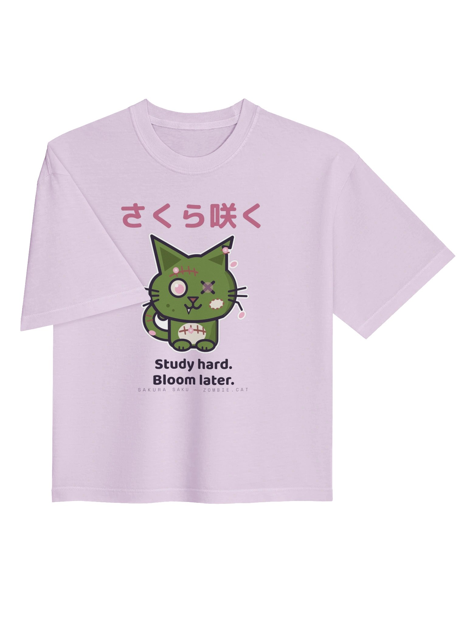 Sakura Bloom Zombie Cat Women's Boxy T-Shirt product image (8)