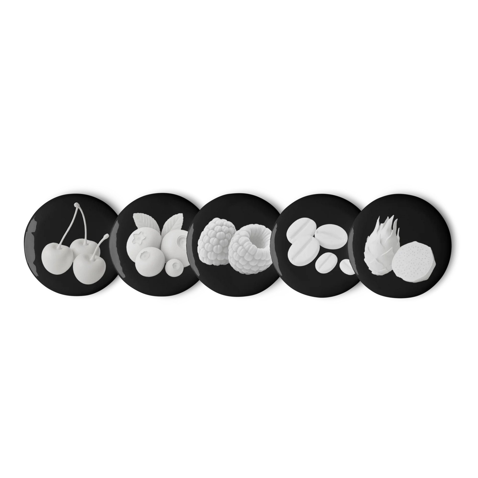 White Fruits Pin Button Set product image (1)
