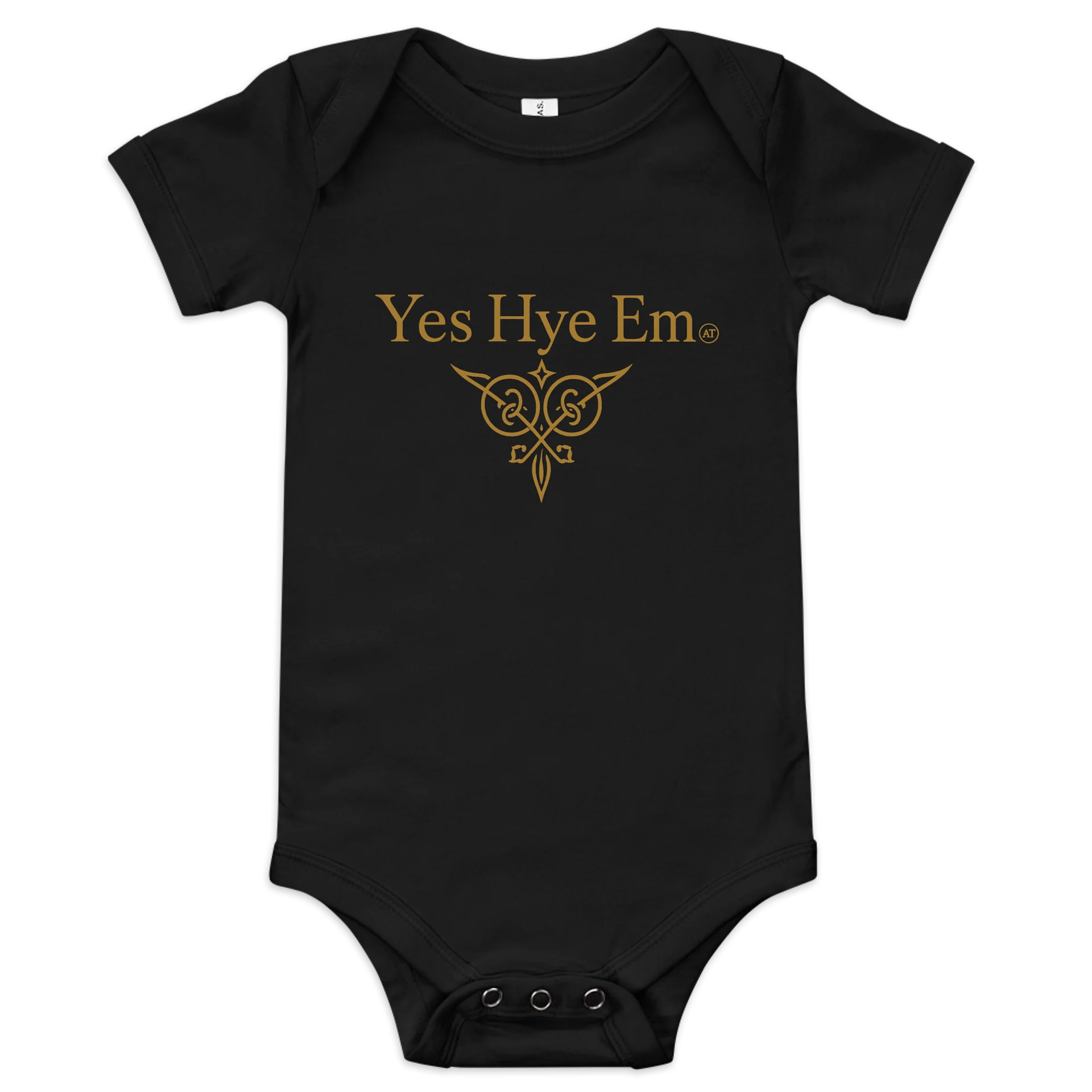 Yes Hye Em Baby Bodysuit – Black & Gold Armenian Pride product image (1)