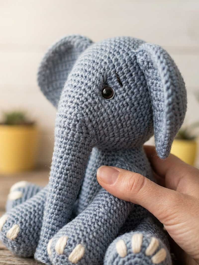 Elephant Amigurumi Crochet Pattern PDF - Easy Low Sew Crochet Animal, Baby Elephant Plush Toy, Amigurumi Crochet Pattern Tutorial product image (5)
