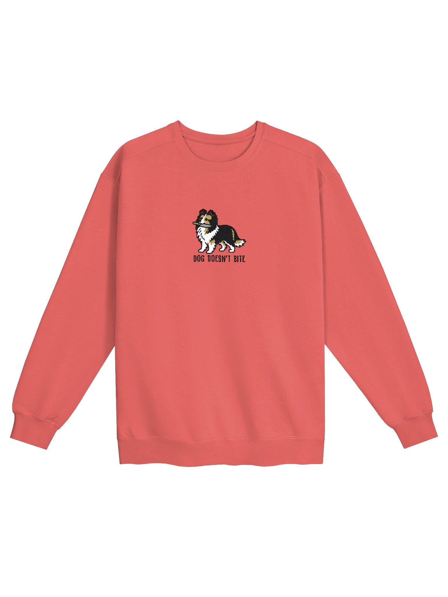 Dog Doesn't Bite Funny Chibi-Style Embroidered Premium Sweatshirt for Shetland Sheepdog(Tricolor) Owners product image (17)