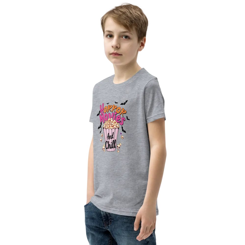 Horror Movies and Chill Popcorn Youth T-shirt product image (4)