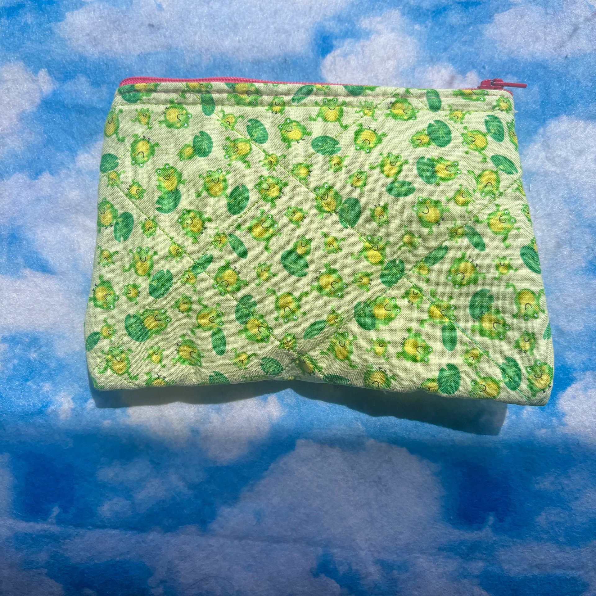 Happy Little Frogs Quilted Zipper Pouch product image (1)