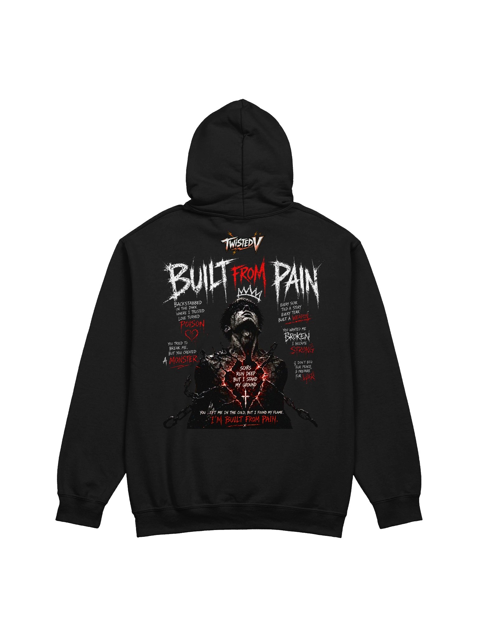 Built from Pain - Twisted V hoddie product image (4)