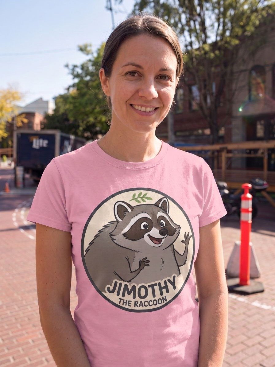 Jimothy the Raccoon Pink Tee product image (1)