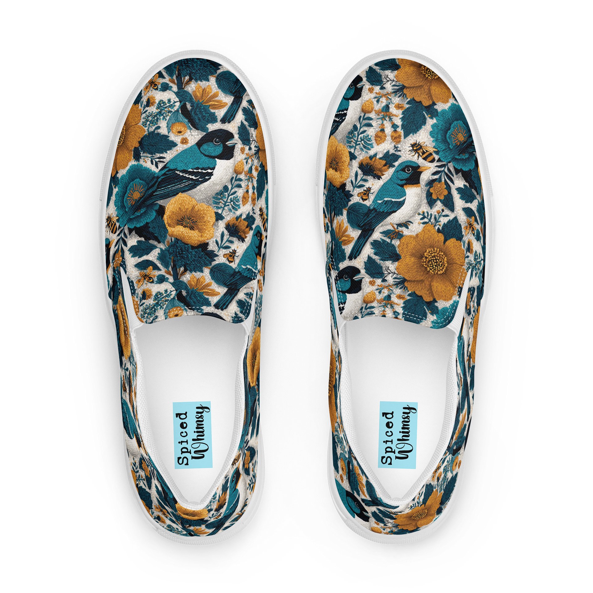 Whimsical Aviary Linocut Slip-Ons product image (1)