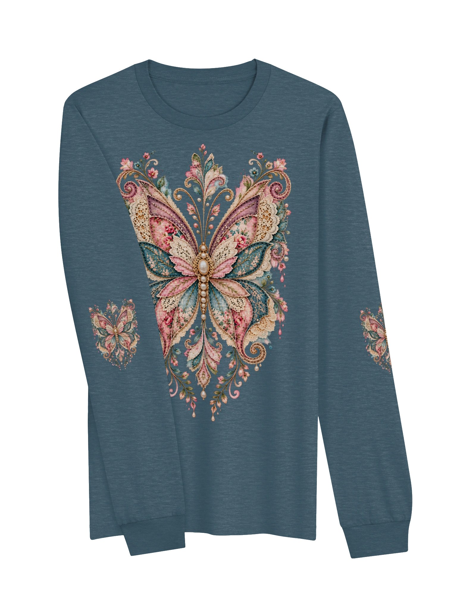 Ragged Lace watercolor patchwork butterfly product image (3)