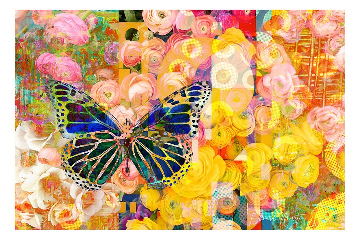 Chasing Butterflies: A Mixed Media Garden Dreamscape by Edward Martin product image (1)