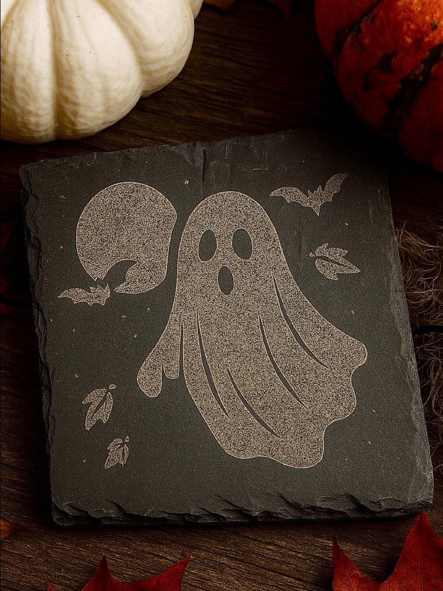 Halloween Engraved Slate Coaster Set - Spooky Fall Decor product image (5)