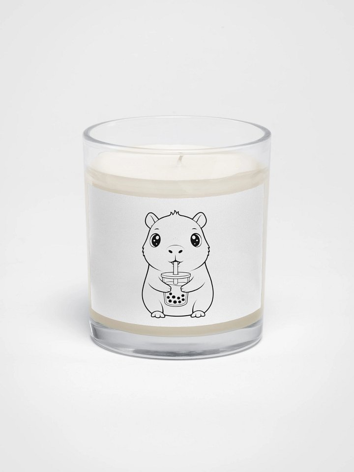 Capybara Gifts Kawaii Animal Drinking Bubble Tea Candle, Minimalist Soy Wax Cute Décor product image (2)