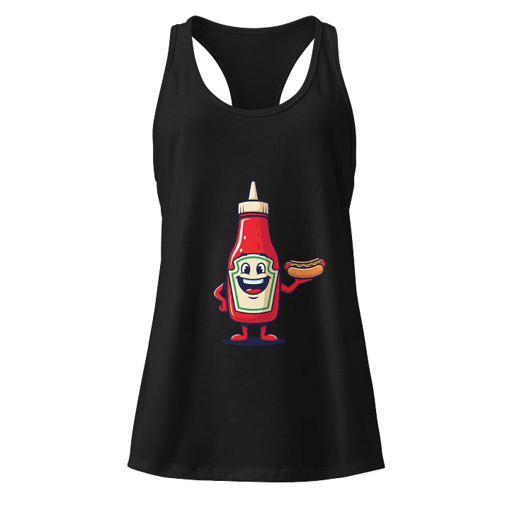 Smiling Ketchup Cartoon Women's Racerback Tank Top product image (1)