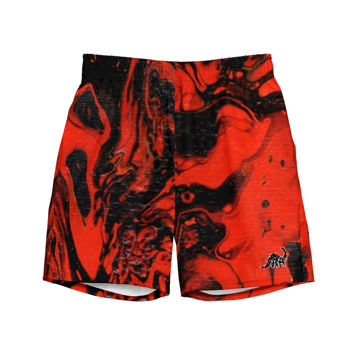 Demon In My Headphones Fluid Acrylic Swim Trunks product image (1)